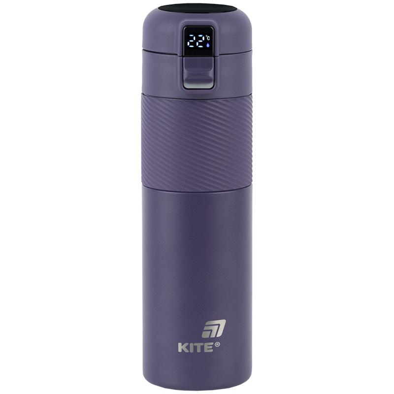 Термос з термодатчиком KITE K25-1227-3, 450 мл, фіолетовий